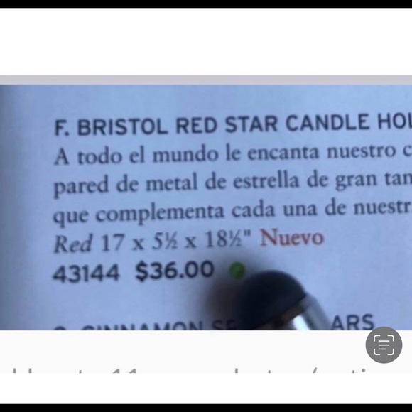 HOME INTERIORS HAMMERED BRISTOL RED STAR CANDLE HOLDER - Picture 5 of 6